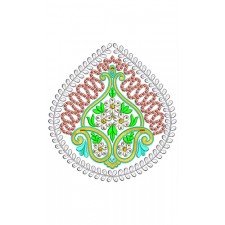 Paisley With Flower Patch Embroidery Design 20597