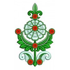 9mm Rosebud Flower Embroidery Design 20606