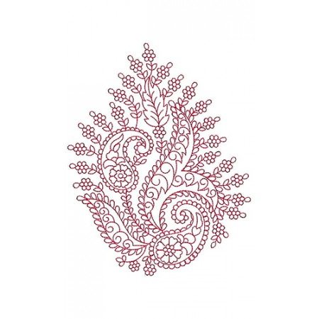 Pashmina Applique Embroidery Design 20799