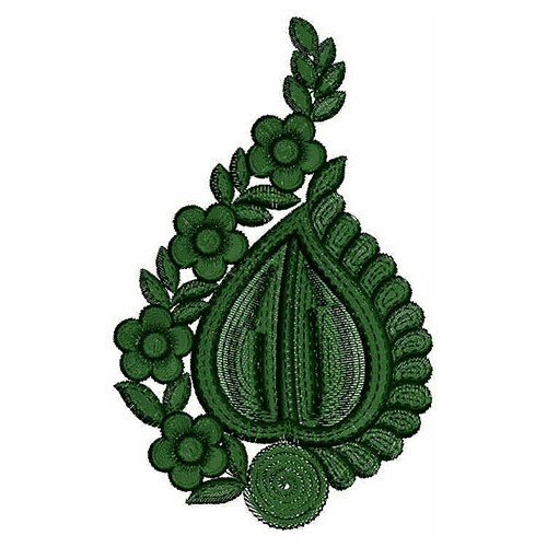 Leaf With Flower Embroidery Design 21056