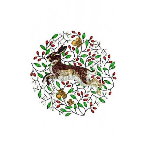 Jumping Bunny Rabbit Embroidery Design 21138