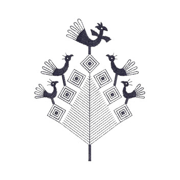 Decorative Bird Patch Embroidery Design 21224