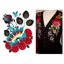 Pink Lotus Flower And Leaves Embroidery 21239 Pink Lotus Flower And Leaves Embroidery 21239