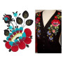 Pink Lotus Flower And Leaves Embroidery 21239