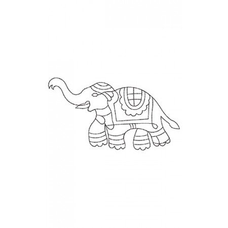 Indian Elephant Embroidery Design 21317