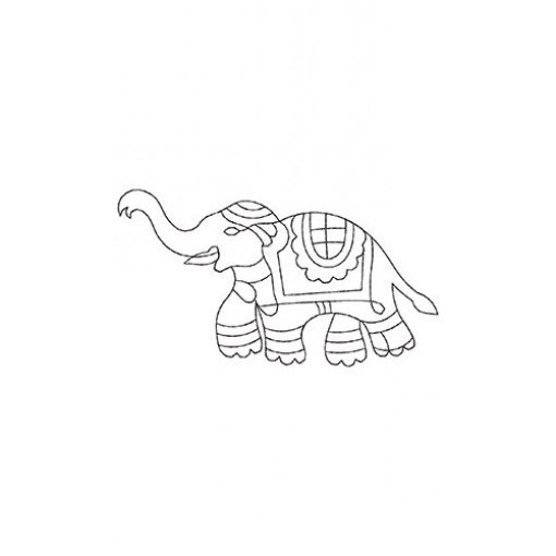 Indian Elephant Embroidery Design 21317