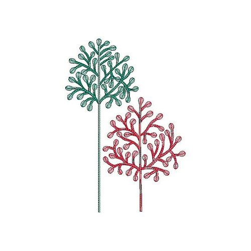 Unique Small Evergreen Tree Applique Embroidery Design 21365