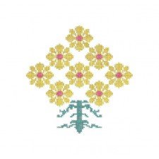 Cross Stitch Flower Tree Applique Embroidery Design 21367