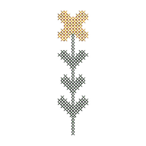 Vintage Cross Stitch Linen Embroidery Design 21378