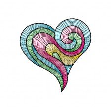 3D Motif Filled Heart Embroidery 21430
