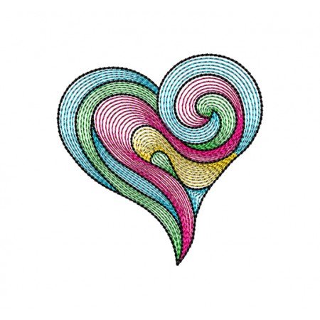 3D Motif Filled Heart Embroidery 21430