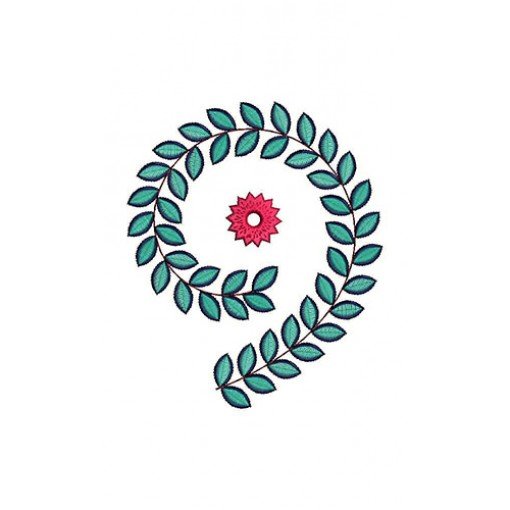 Germany Leaf Wreath Patch Embroidery Design 21465