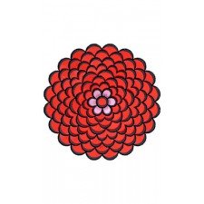 Kerala Inner Decay Red Rose Patch Embroidery Design 21467