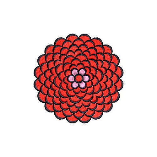 Kerala Inner Decay Red Rose Patch Embroidery Design 21467