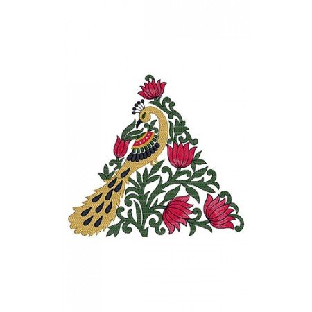 Costa Rica Royal Peacock Patch Embroidery Design 21469