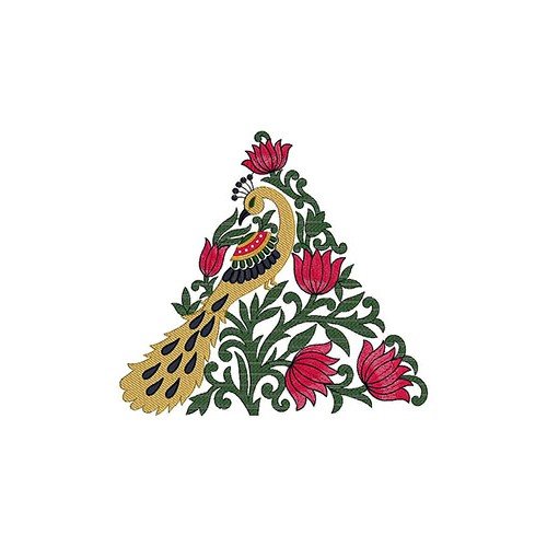 Costa Rica Royal Peacock Patch Embroidery Design 21469