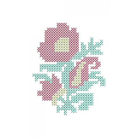 Costa Rica Cross Stitch Flower Patch Embroidery Design 21471