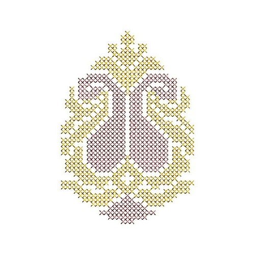 Paisley Shape Cross Stitch Embroidery Design 21473