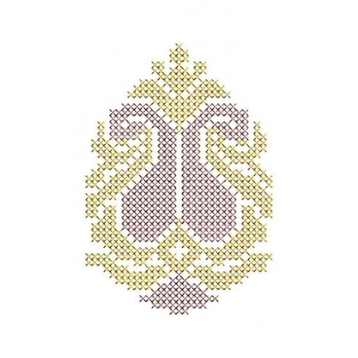Paisley Shape Cross Stitch Embroidery Design 21473