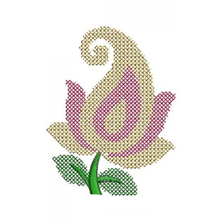 India Attractive Cross Stitch Flower Patch Embroidery Design 21514