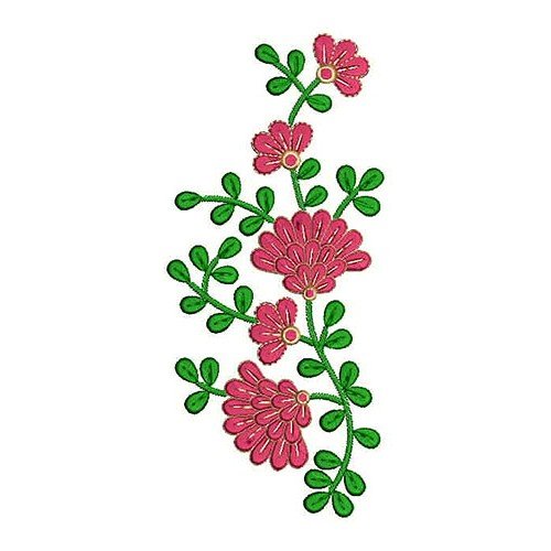 India Bougainvillea Flower Patch Embroidery Design 21532