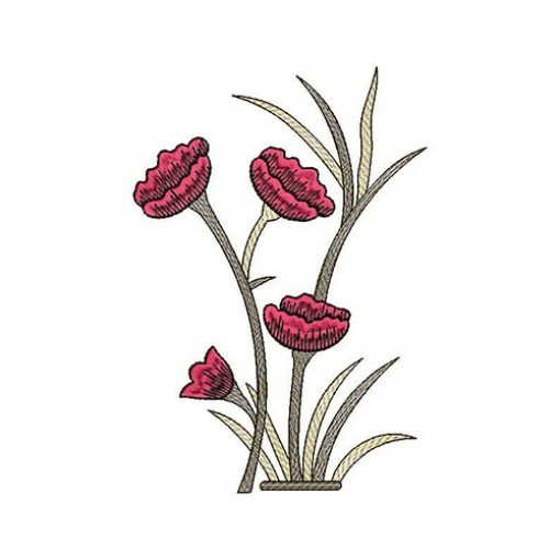 Kerala Gladiolus Flower Patch Embroidery Design 21533