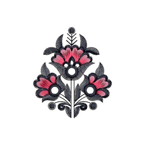 Indian Spring Flowers Applique Embroidery Design 21556