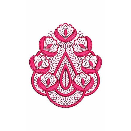 Lotus Shape Motifs Embroidery Design 21558