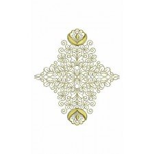 Simple Flower Swirl Applique Embroidery Design 21559