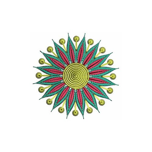 Rosemaling Circle Embroidery Design 21575