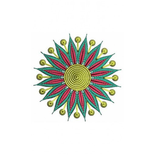 Rosemaling Circle Embroidery Design 21575