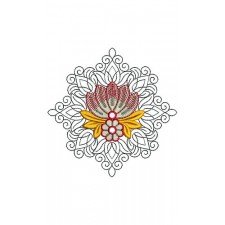 Curly Flower Embroidery Design 21580