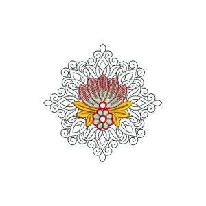 Curly Flower Embroidery Design 21580