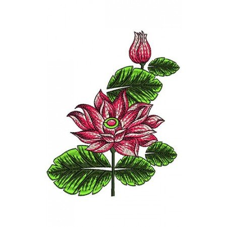 Chinese Lotus Flower Embroidery Design 21586