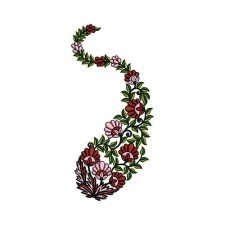 India Flower Paisley Patch Embroidery Design 21610