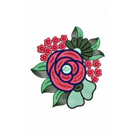 Breathtaking Colorful Rose Patch Embroidery Design 21631