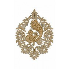Indian Bridal Wedding Dress Royal Peacock Patch Embroidery Design 21643