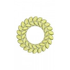 Indian Laurel Wreath Round Patch Embroidery Design 21645