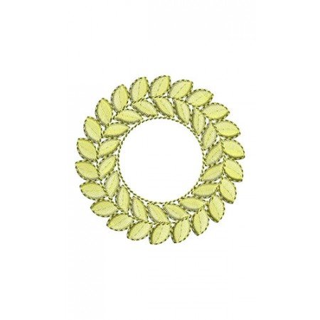 Indian Laurel Wreath Round Patch Embroidery Design 21645