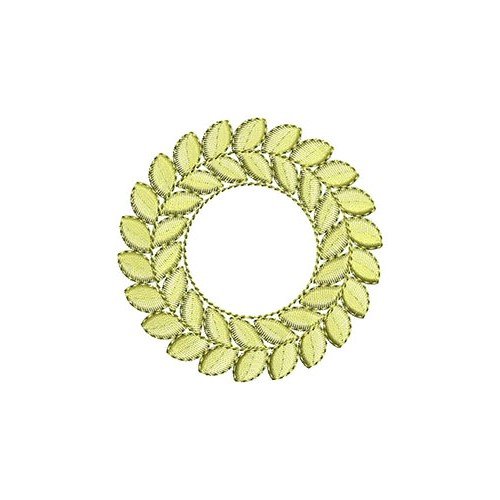 Indian Laurel Wreath Round Patch Embroidery Design 21645