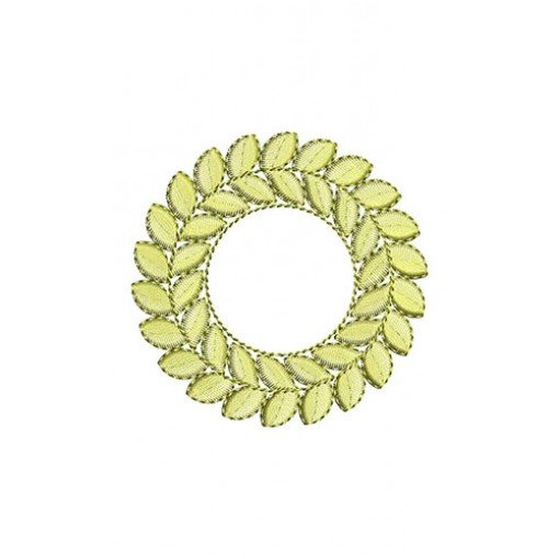 Indian Laurel Wreath Round Patch Embroidery Design 21645