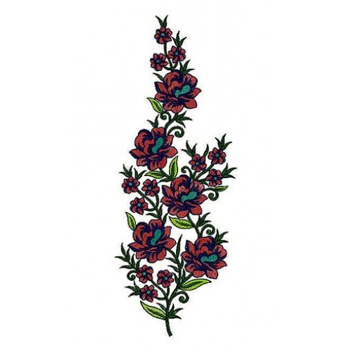Lilies Flower Dress Patch Embroidery Design