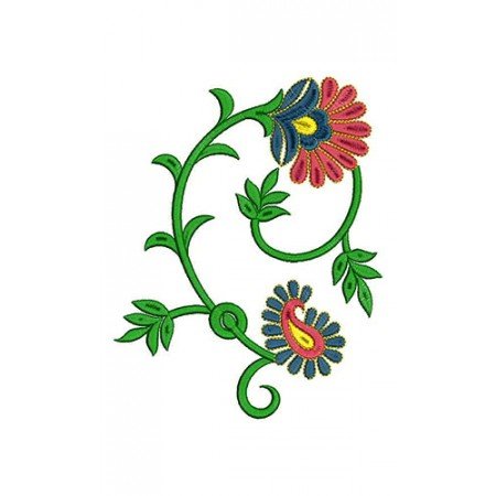 Leaves Jaal & Flower Patch Embroidery Design 21666
