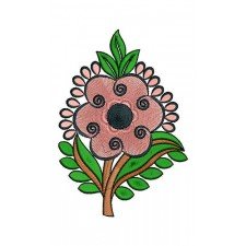 Periwinkle Flower Applique Embroidery Design 21681