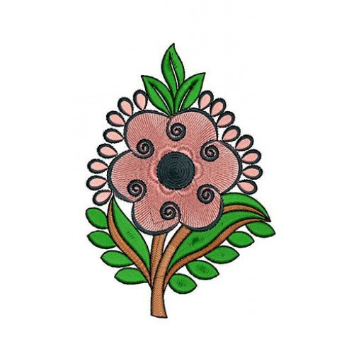 Periwinkle Flower Applique Embroidery Design 21681