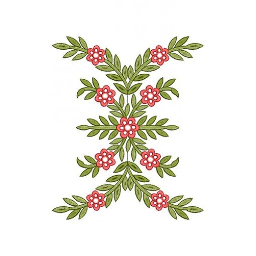 Vintage Floral Patch Embroidery Design 21687