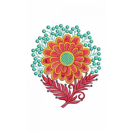 Mexican Flowers Embroidery Design 21838