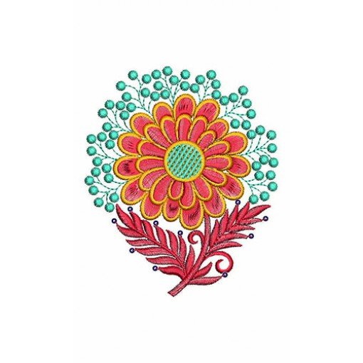 Mexican Flowers Embroidery Design 21838