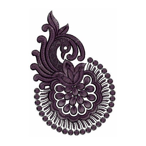 Jacobean Peacock Circle Embroidery Design 21910