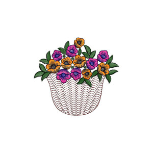 Blooming Basket Embroidery Design 21922